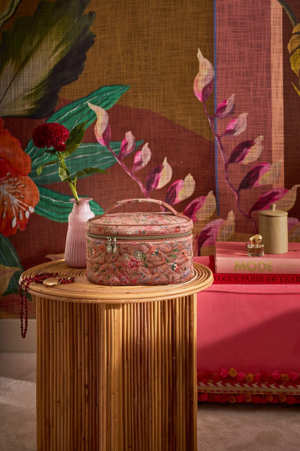 Pip Studio Cleo Beauty Case Flora Bangelore Sand 26x16x16cm