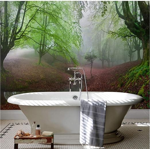 Amazon Co Jp 注文の浴室の壁画の壁紙3dの主要な森林の景色の自然の壁絵画防水3d 3d壁画写真の壁紙 400x280cm Diy 工具 ガーデン