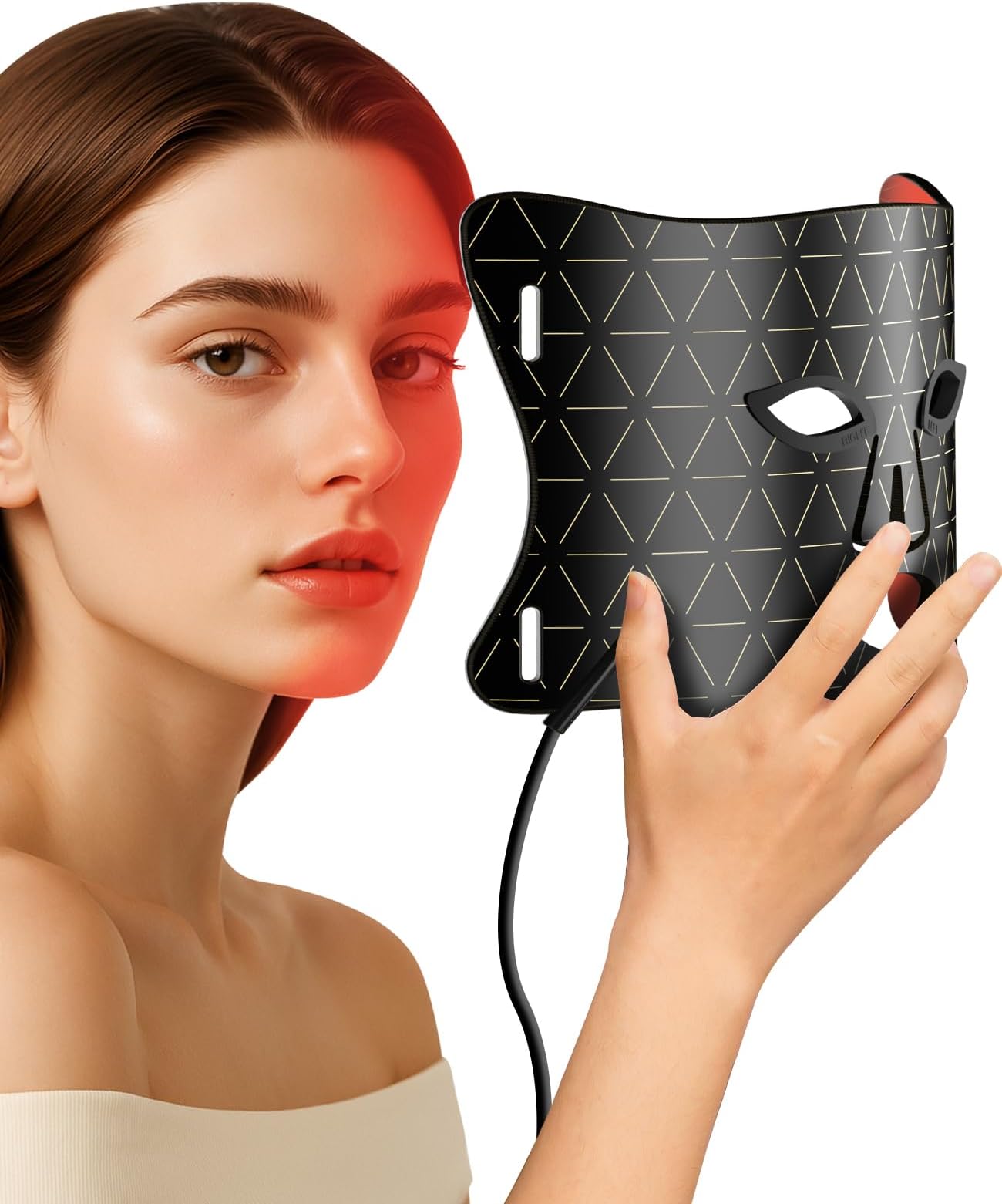 Lovsheme Red Light Therapy for Face, Upgraded LED Face Mask Light Therapy, red light therapy Mask - Red, Blue & Infrared Light for Acne, Wrinkles & Skin Rejuvenation | 3-Strap Design