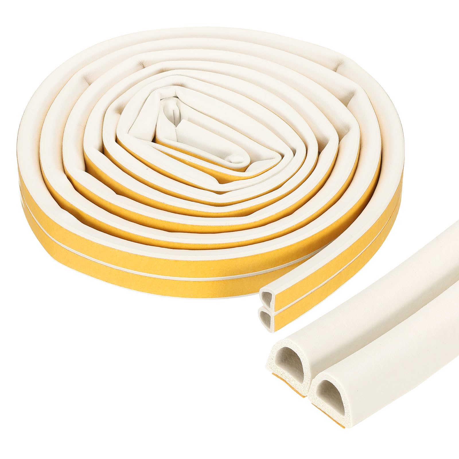 PATIKIL 79Ft Weather Stripping Seal - EPDM Rubber D-Shape, Self-Adhesive For Doors & Windows, Grey