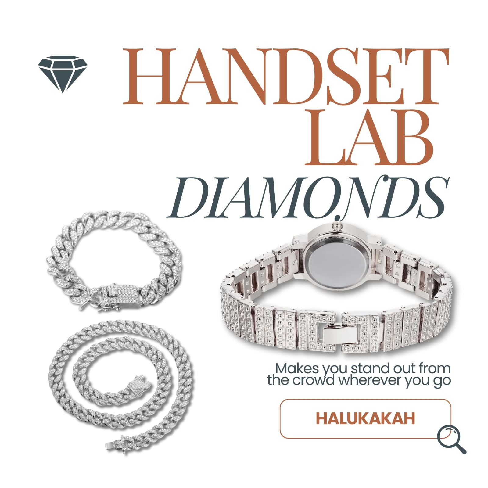 Halukakah Frauen Diamant-Armbanduhr,18k Echtgold/Platin Plattiert,Voller Diamanten Funkelnde Sternchen,Rundes Zifferblatt,Elegant & Lässig,Edelstahlband Quarzuhr,Geschenk für Sie