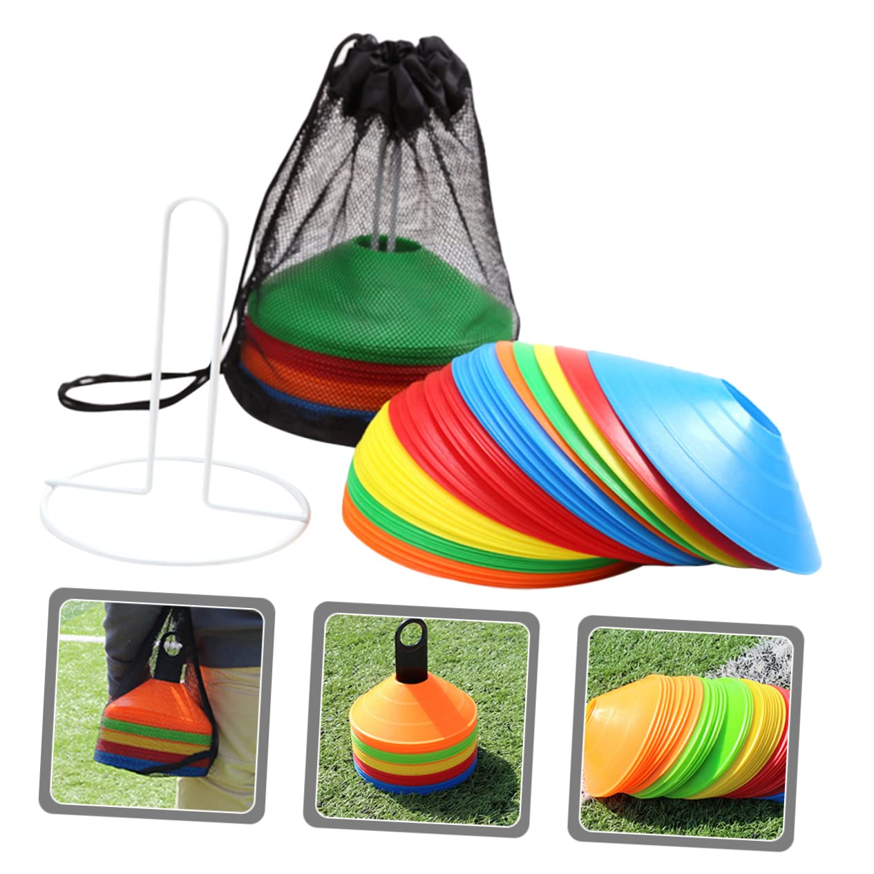 Toyvian Lot de 12 Cônes D'entraînement Orange en PE Design Empilable et Facile à Installer pour Jeunes Athlètes et Garçon et Filles en Basketball et