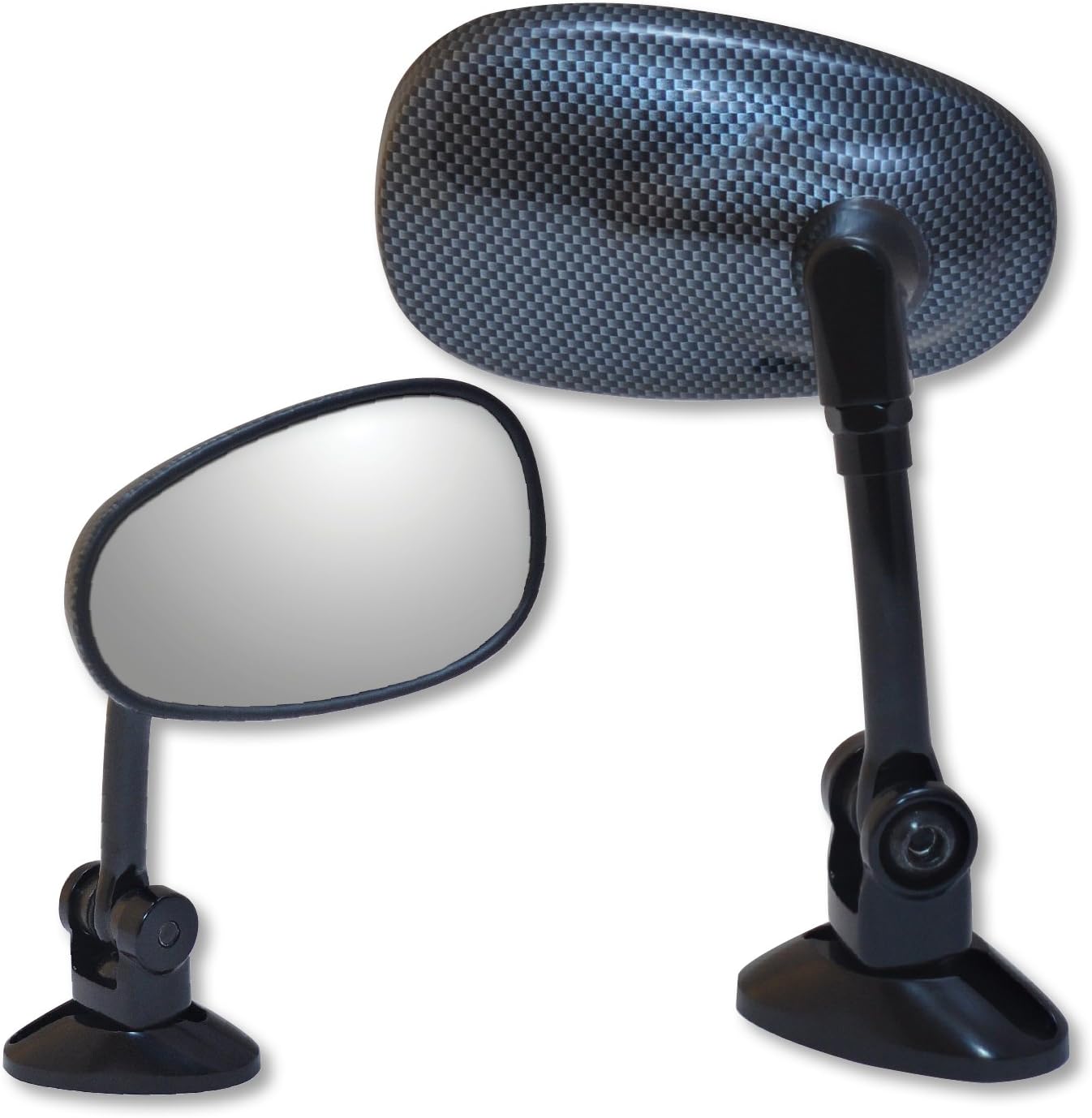Ken Sean 932053BP Black Universal Short Stem Fairing Mount Mini Rectangle Mirror