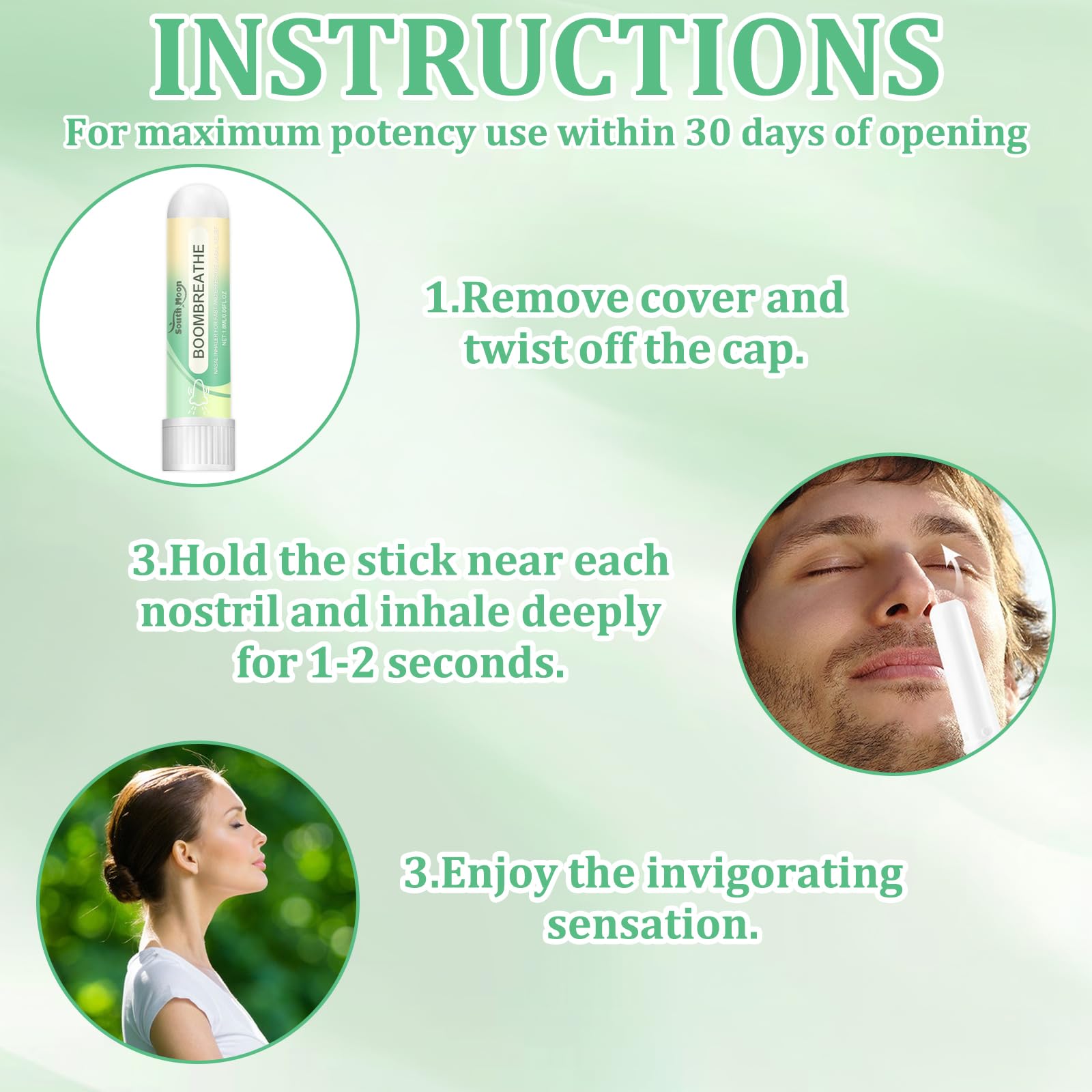3 Pezzi Inalatore Thailandese Con Sensazione Di Freschezza Piccolo E Portatile Nasal Stick Perfetti per Lavoro, Studio O Viaggi