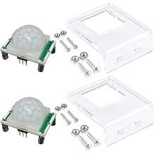 HC-SR501 PIR Infrared Sensor IR Pyroelectric Human Body Motion Detector Module with Mounting Bracket for Arduino Raspberry Pi Green SR501+Bracket,2Pack