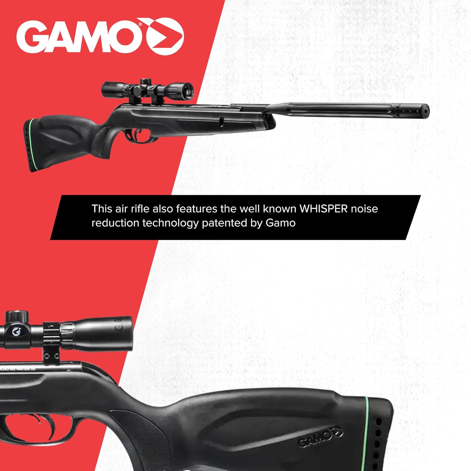 Gamo Wildcat Whisper Caliber Break Barrel Pellet Air Rifle - IGT Gas Piston