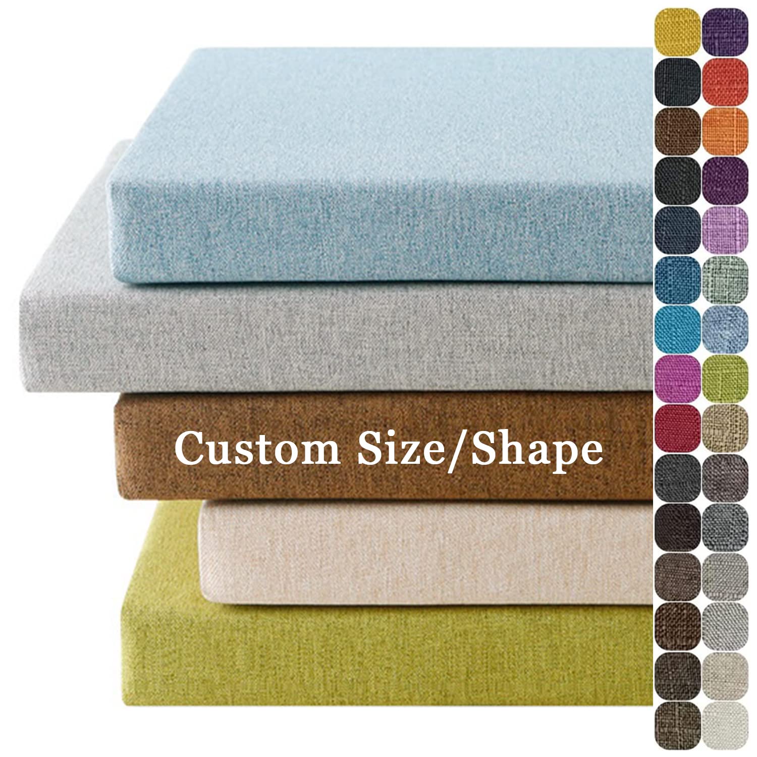 Custom Bench Cushion for Indoor Furniture, 75D Thicken Foam Bay Window Seat Cushions Indoor, Non-Slip Bench Pads, Outdoor Waterproof Bench Seat Cushions, Garden Patio Furniture Swing Cushion