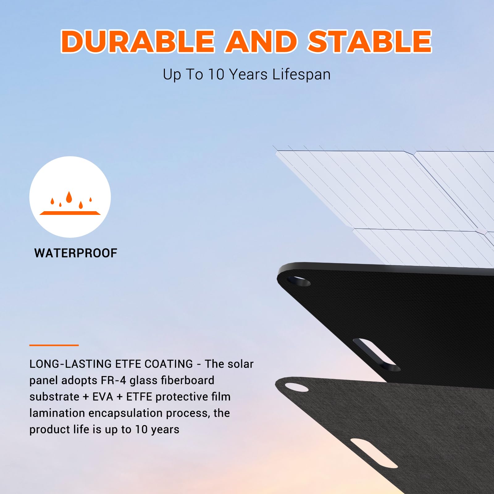 Pannelli Solari de LEEVOT, 20V 200W Fotovoltaico Pieghevole ETFE Impermeabile, Celle di Silicio Monocristallino di Grado A ad Alta Efficienza, DC5521, IP65 (PV200)