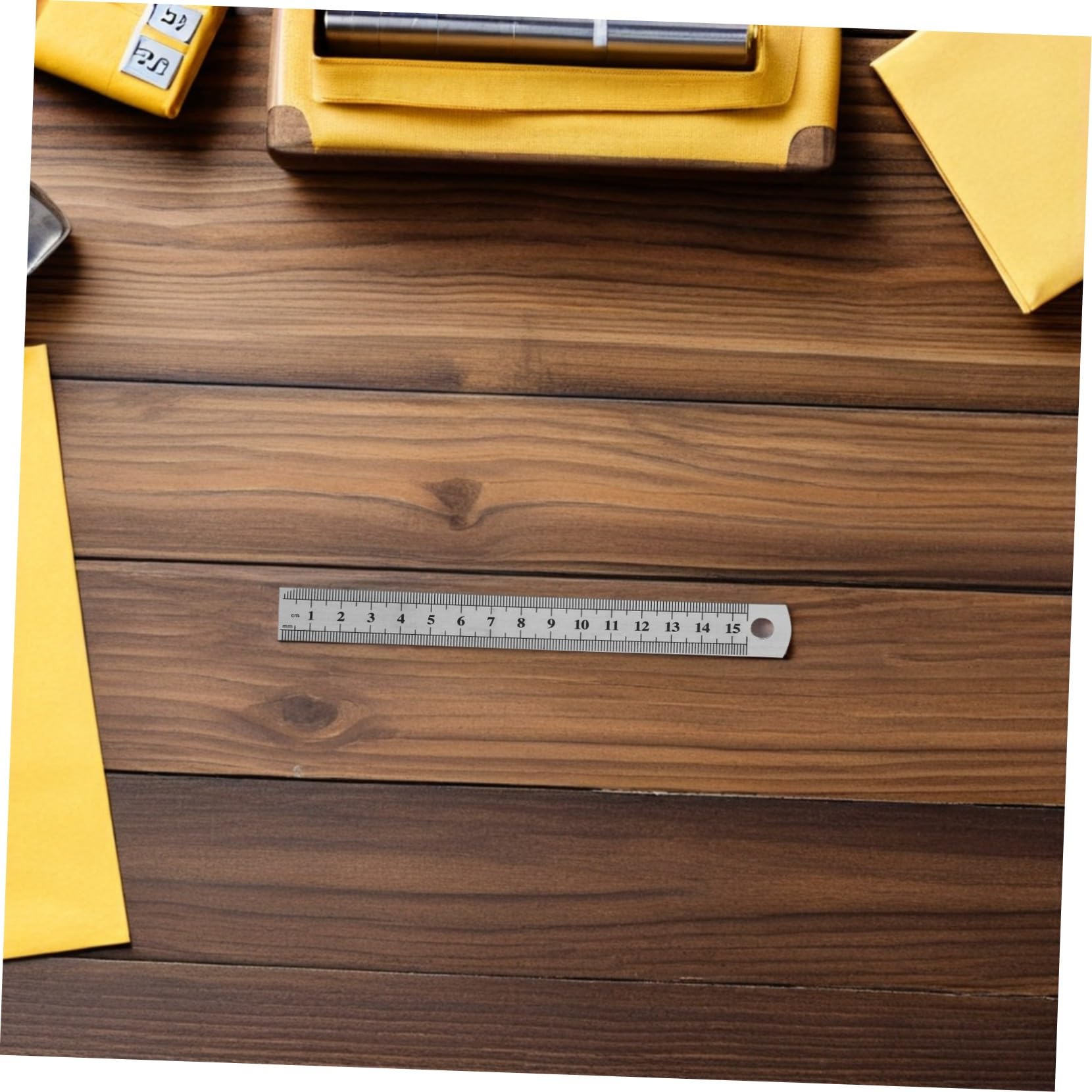 Operitacx 30 Pièces Lot de Règles Acier Inox Règle Droite Double Graduation Outil de Dessin et Mesure pour Guitare Ingénierie et Menuiserie