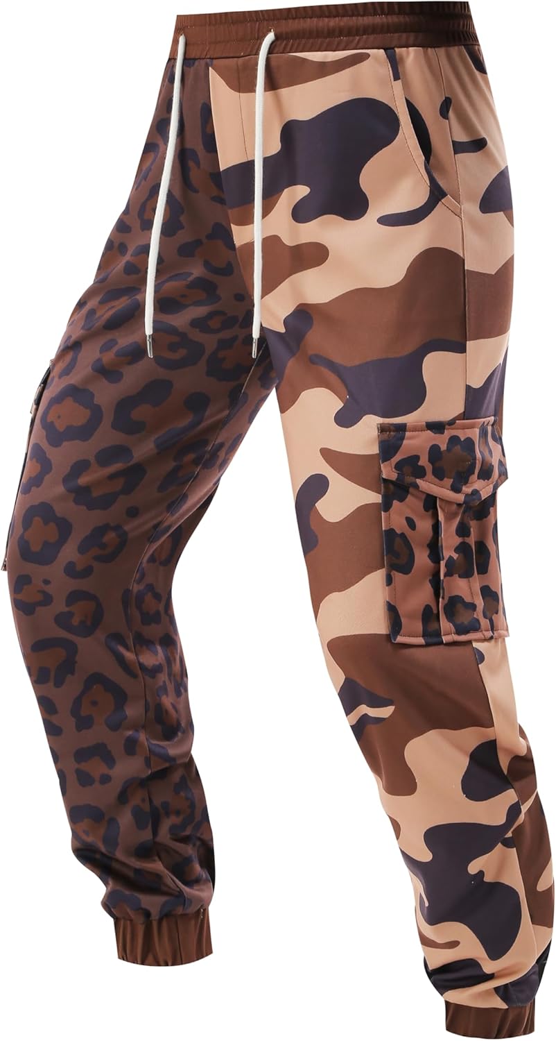 TOONRAIN Camo Cargo Pants Cargo Jeans for Men Casual Drawstring Sweatpants Camouflage Joggers Trouser with Pockets