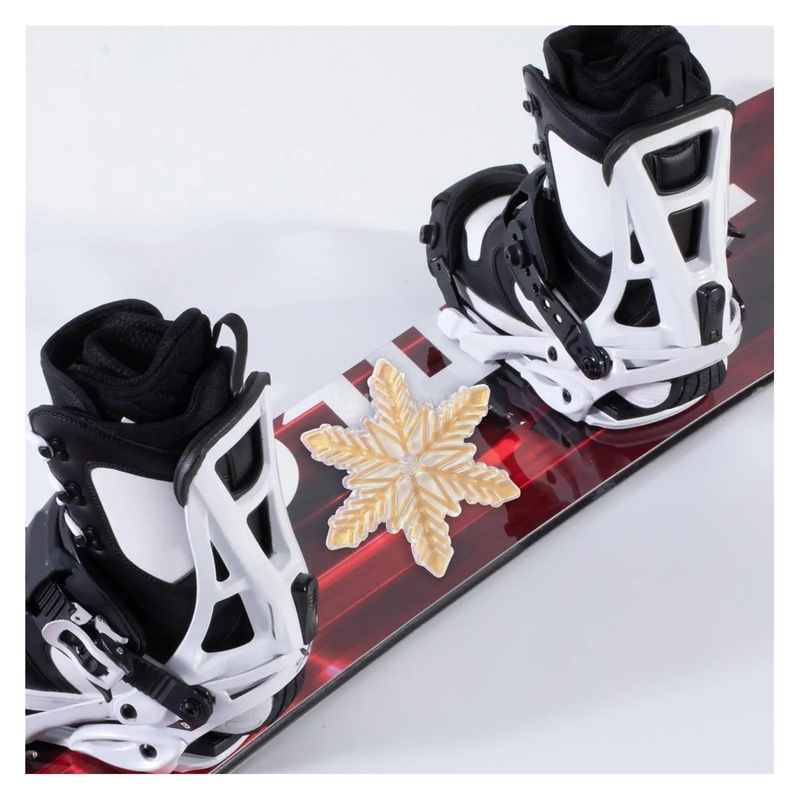 Coussinets pour Planche à Neige Tapis de Snowboard 3D en PVC antidérapant, Motif Flocon Neige, for Une Meilleure adhérence, léger et Exquis