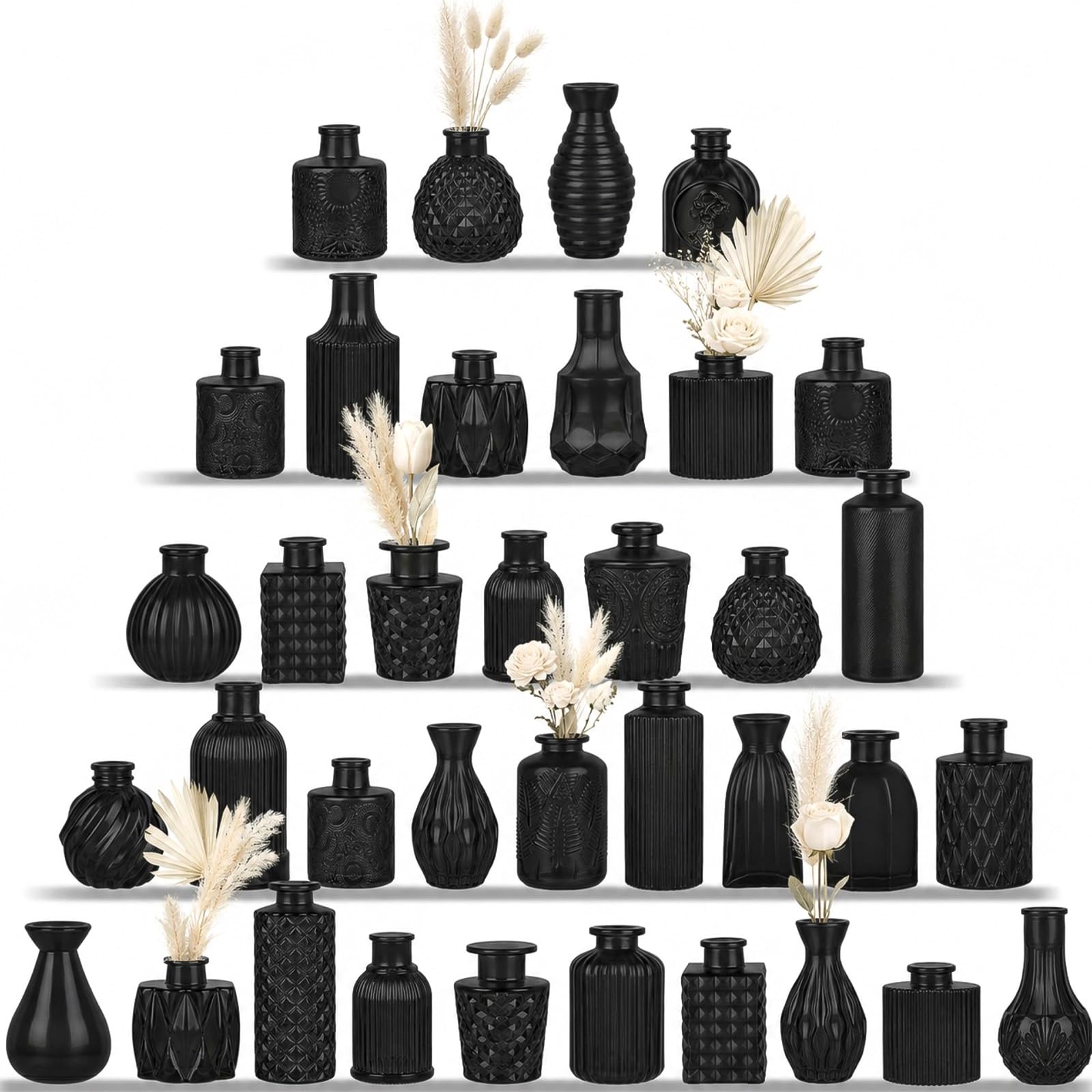 Photo 1 of UPBUD Black Glass Bud Vases, Set of 36