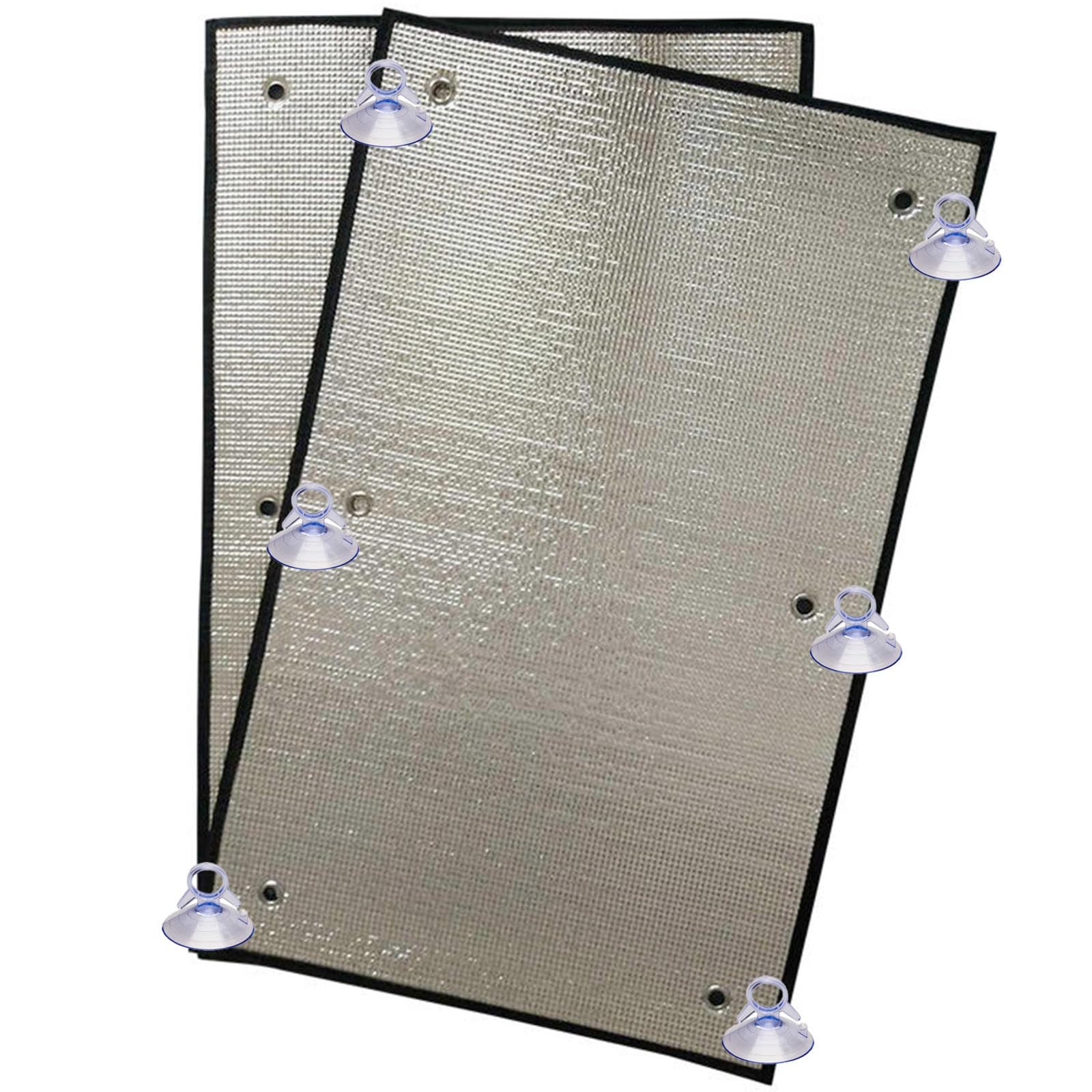Total Blackout Glass Film,Aluminum Foil Sunscreen Window film With Suction Cups,Thermal Insulation Reflective Film,Uv Block Heat Control Window Tint,Various Sizes,55x120cm/22"x47"-Silver
