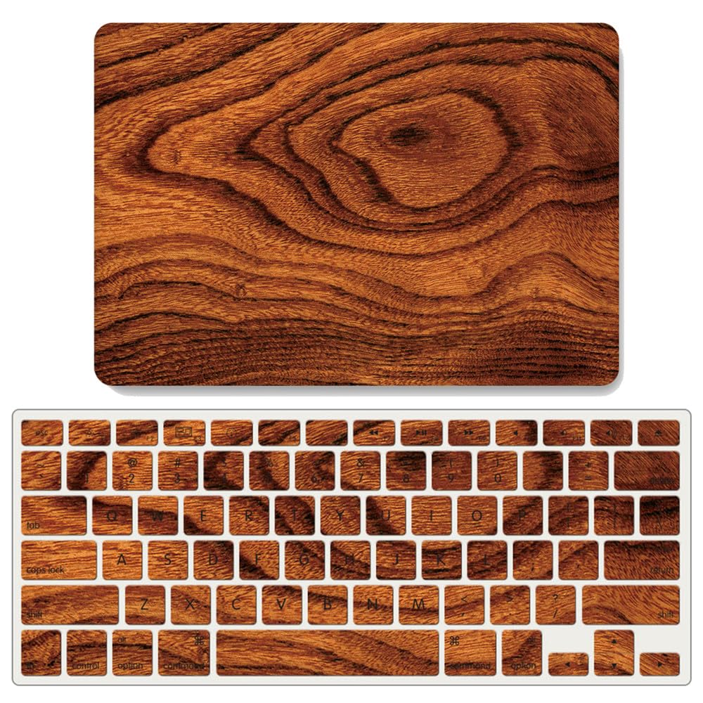 Funda MacBook Air 15 M2 A2941 estilo madera JZ ideal para cafeterías y teletrabajo con protector 6