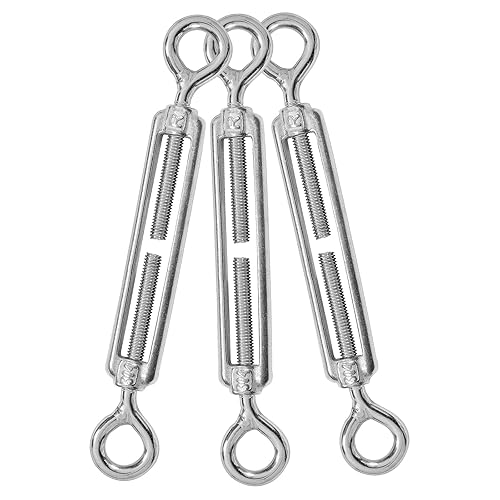 3 tensores M5 de ojo y ojo 304 de acero inoxidable tensor de cuerda de alambre de tensión de alta resistencia para barandilla de cable, kit de