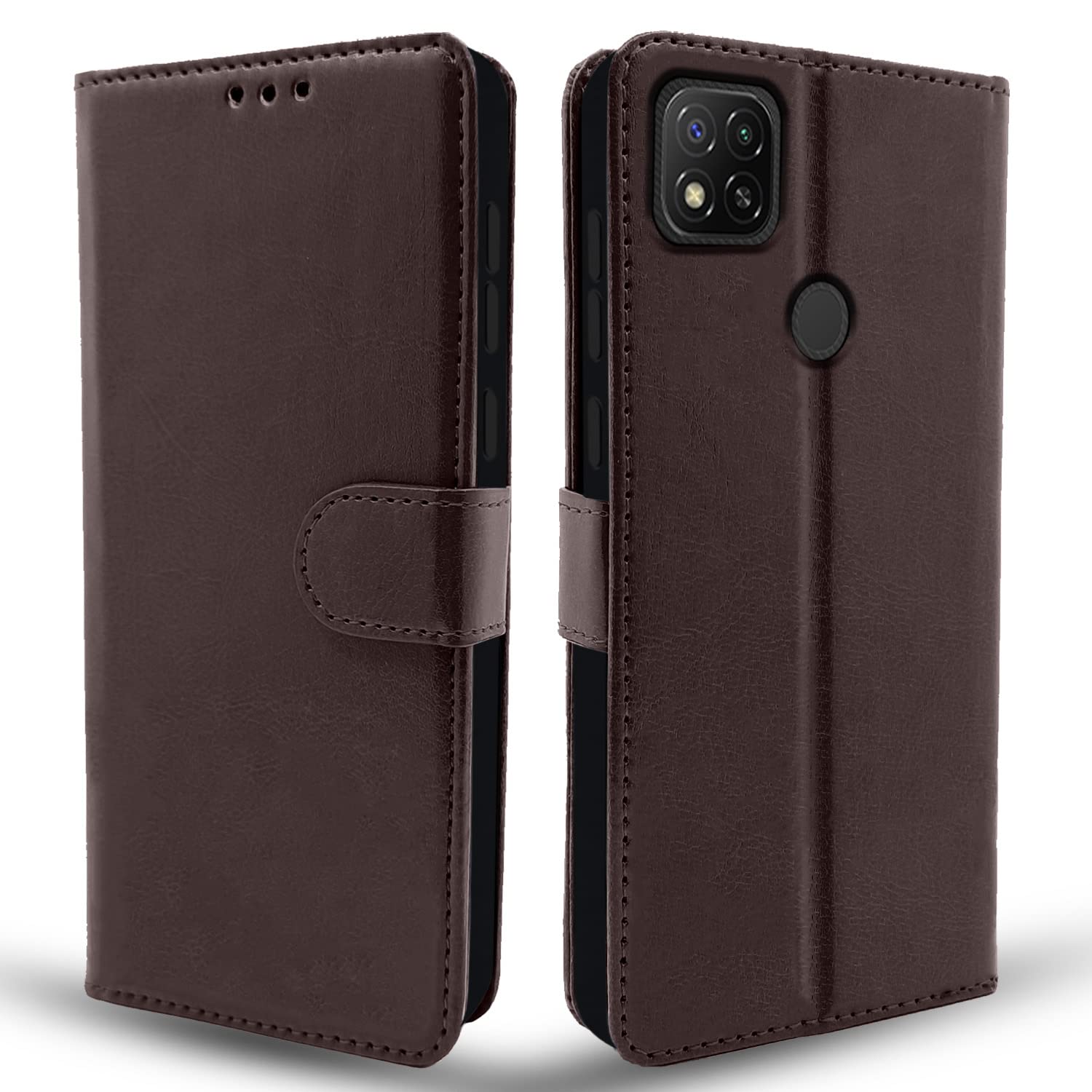 Pikkme Mi Redmi 10A/10A Sport/Redmi 9/Redmi 9 Activ/9C/Poco C31 Flip Case Leather Finish|Inside TPU with Card Pockets|Wallet Stand|Magnetic Closing|Complete Protection Flip Cover (Coffee) (B0BCP18XX1) Amazon Price History, Amazon Price Tracker