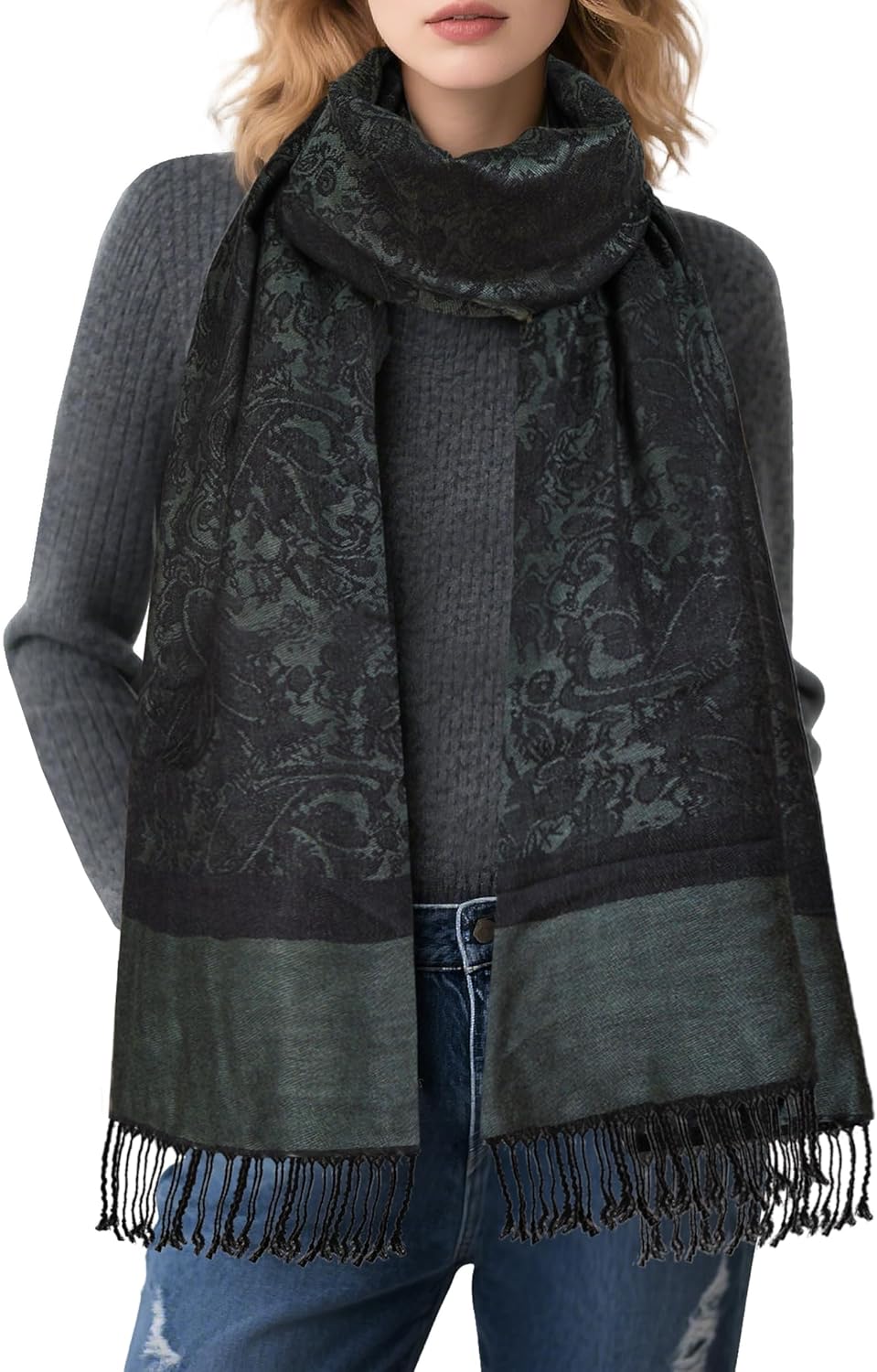 Pashmina Shawl Wrap for Women, Paisley Pashmina Rave Scarf, Shawls and Wraps for Evening Dresses Festivals All Seasons - Image 3