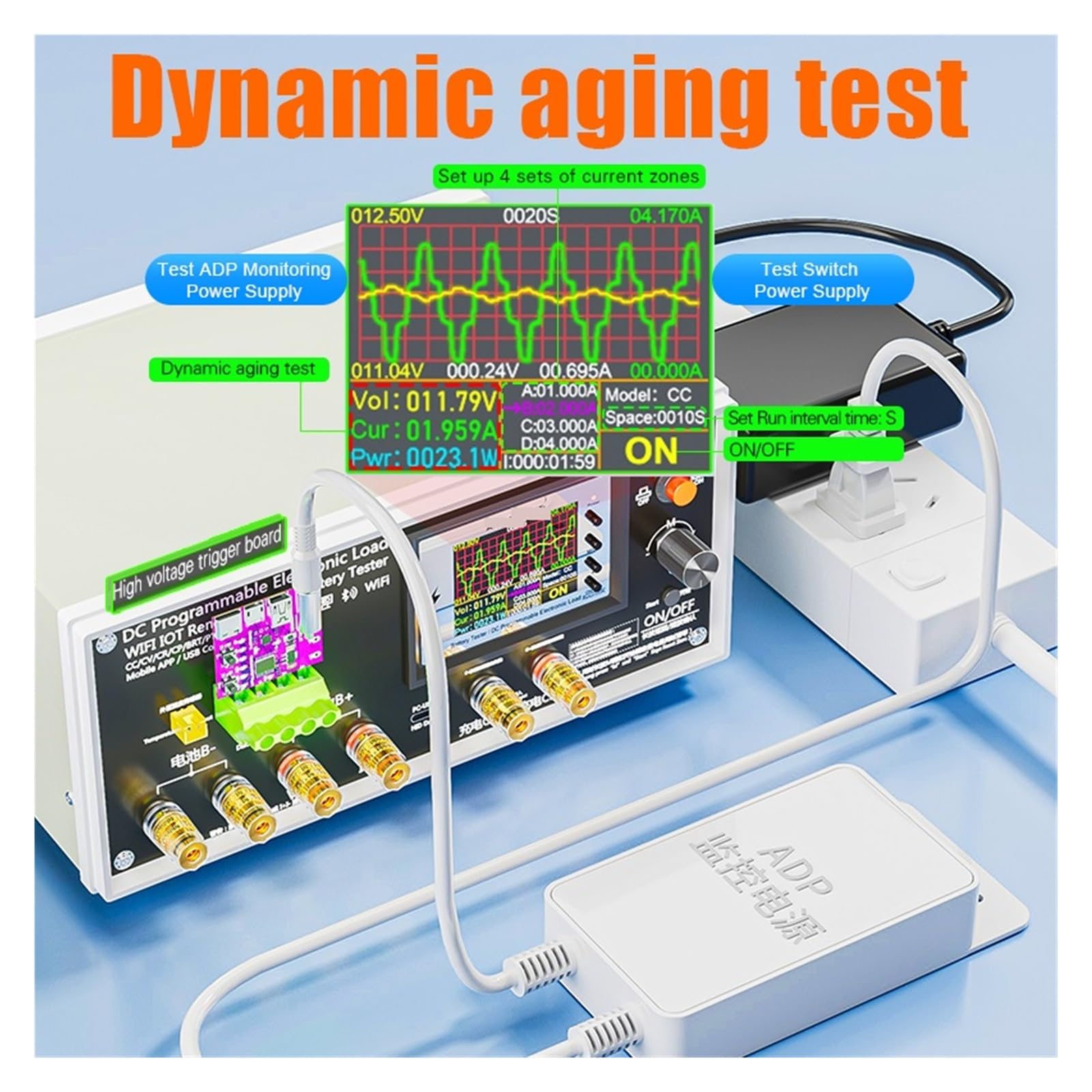 600 W WiFi Tuya 200 V 50 A DC Elektroniczny tester obciążenia USB, wysoka dokładność pomiaru pojemności akumulatora, narzędzia do ładowania i rozładowywania Pomiar rezystancji(BW600-DK-600W)