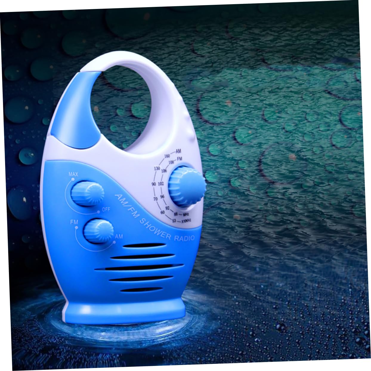 Gadpiparty Radio Portátil Am/FM para Ducha Mini Altavoz Resistente al Agua y Orificio para Colgar, Diseño Práctico y Compacto Adecuado para Baño y Viajes