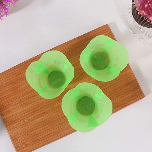 Miniatura 4 de Cabilock 100 mini tazas de papel para hornear con forma de loto a prueba de grasa para cupcakes forros para bolas de pastel, magdalenas, cupcakes