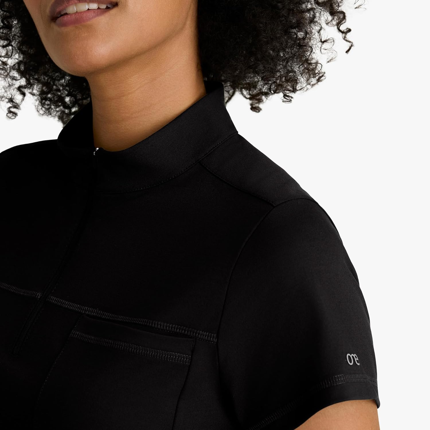 BARCO One Performance Knit Vigor Classic Fit Scrub Top for Women – 3-Pocket Mock Neck Shirt with Moisture Wicking Fabric