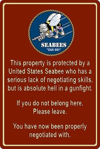 Letrero de metal de Halloween protegido por Seabee Sailor de EE UU decoración de pared antigua para el hogar cafetería bar club placa de 12 x 8