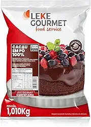 Leke Gourmet – Cacau 100% em Pó 1010g | Puro e Sem Açúcar | Sabor Intenso e Natural | Ideal para Confeitaria, Sobremesas e Bebidas Profissionais