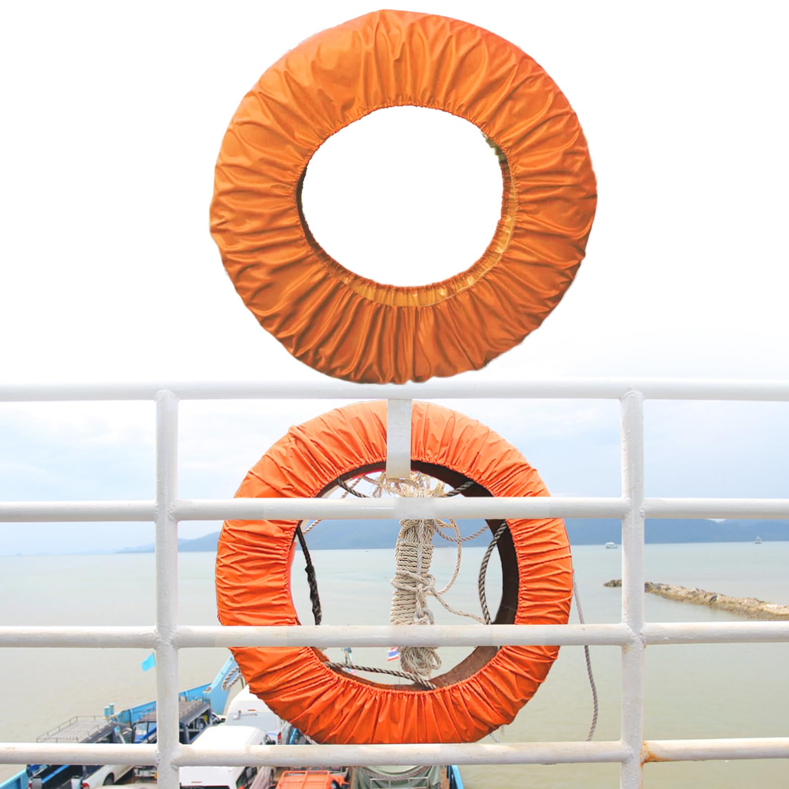 Cubierta de boya salvavidas para anillo de barco, fundas protectoras para alberca, accesorios de arañazos y rozaduras, 37 pulgadas de diámetro