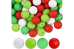 Jiebor 15mm Grinch Silicone Focal Beads: Abundant Christmas Cheer for Your Creations