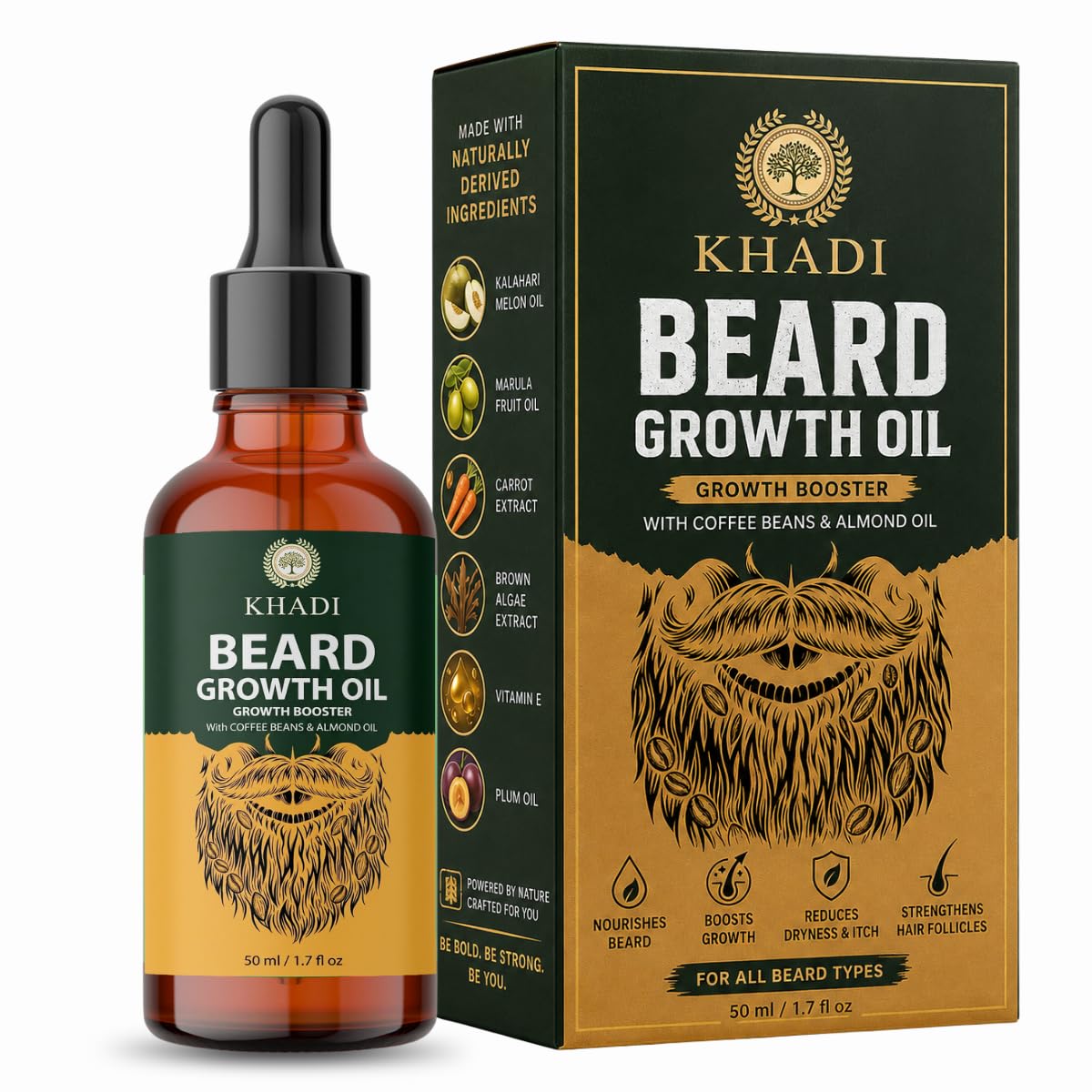 Khadi Natural Beard Growth Booster Oil with Biotin, Almond & Coffee Beans | Faster Growth, Thicker & Stronger Beard | 50 ml-picture-28