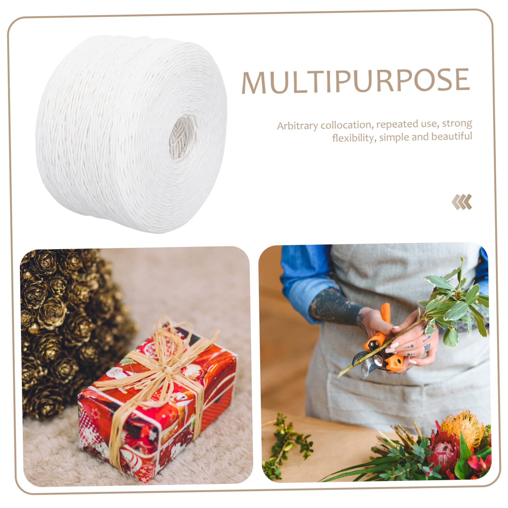Yardwe Lampenschirmmaterial und Frei Zuschneidbar Selbstgemacht Kraftpapier Papierkordel Weiß Multifunktionales Elegantes Bastelzubehör für Dekoration Lampenschirmherstellung