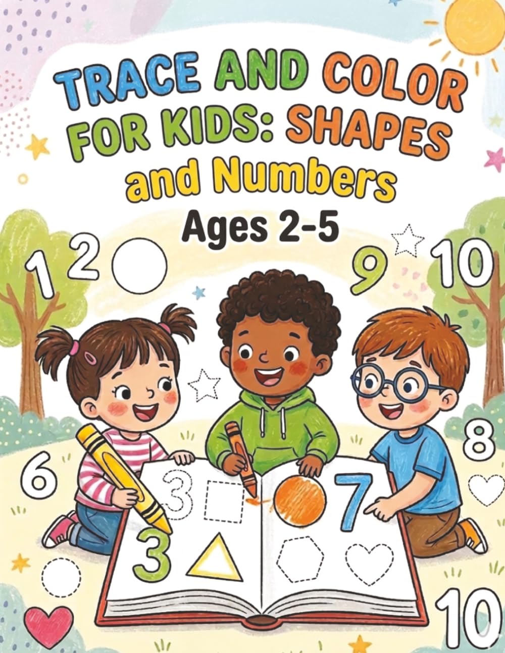 Trace and Color for Kids: Shapes and Numbers: Ages 2-5 | 8.5x11 Inches (Early Learning Skills Series)