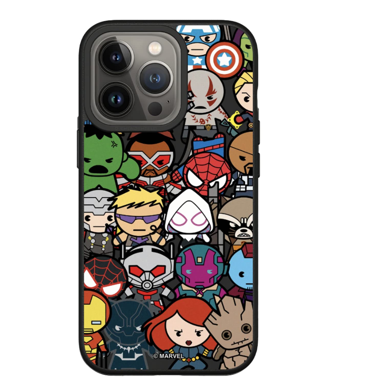 Coque iPhone 13 Pro antichoc Avengers noire accessoire Marvel mince - 6