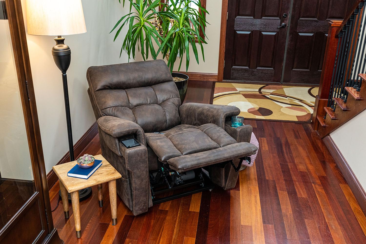 VivaLift! Radiance Power Recliner Lift Chair by PrideMobility, with 3 Heat Pads Heat System (Canyon Steel, Medium with Curbside Delivery)