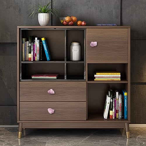 Miniatura 2 de Rockcloud Paquete de 2 pomos de piedra de cristal natural con tornillos para cajones de armario, aparador, decoración de oficina en el hogar, cuarzo