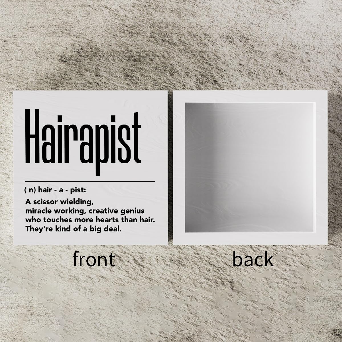 Hair Salon Decor Hairapist Definition Wooden Box Sign Decorations for Home Office Shelf Table Counter Beauty Shop Barbershop Desk Decor Gifts for Hairstylist 5 x 5 Inch image 3