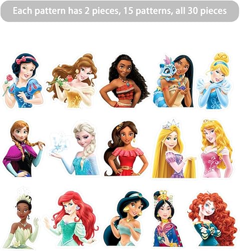 Miniatura 6 de Juego de 34 decoraciones para pastel de princesa, decoración de cupcakes, suministros de fiesta de cumpleaños