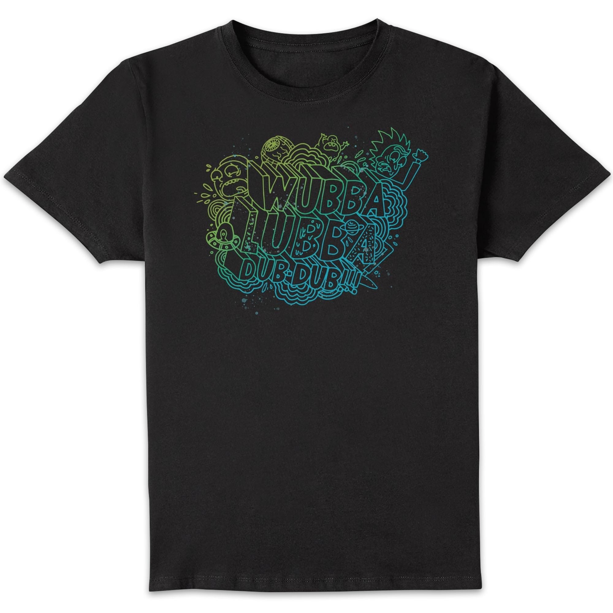 Zavvi Unisex Multi Rick And Morty Wubba Lubba Dub Dub Men's T-Shirt - Black L
