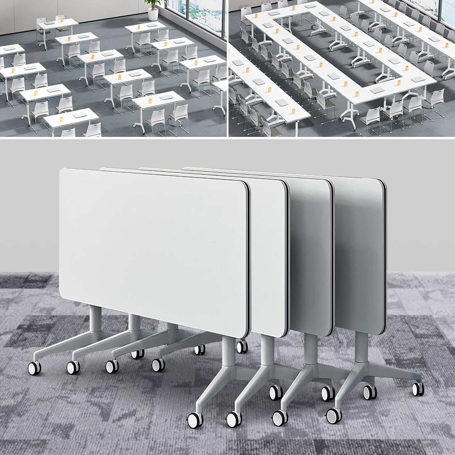 Amazon.com: JNMDLAKO Conference Room Table Meeting Table, White Office ...