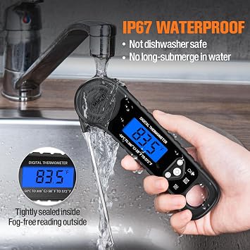 AMMZO Meat Thermometer Digital, Instant Read Food Thermometer for Cooking, Grilling, Baking, Frying & Candy Making, Essentials Kitchen Gadgets Accessory, Gifts for Men Women Dad Mom Birthday