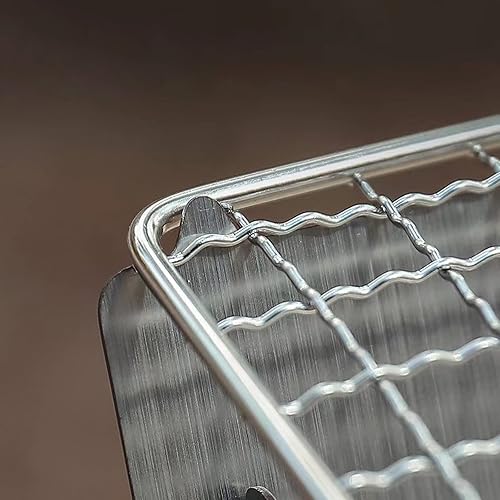 Miniatura 5 de Estufa de camping de leña plegable con soporte de olla Parrilla de acero inoxidable portátil para mochilero para senderismo picnic