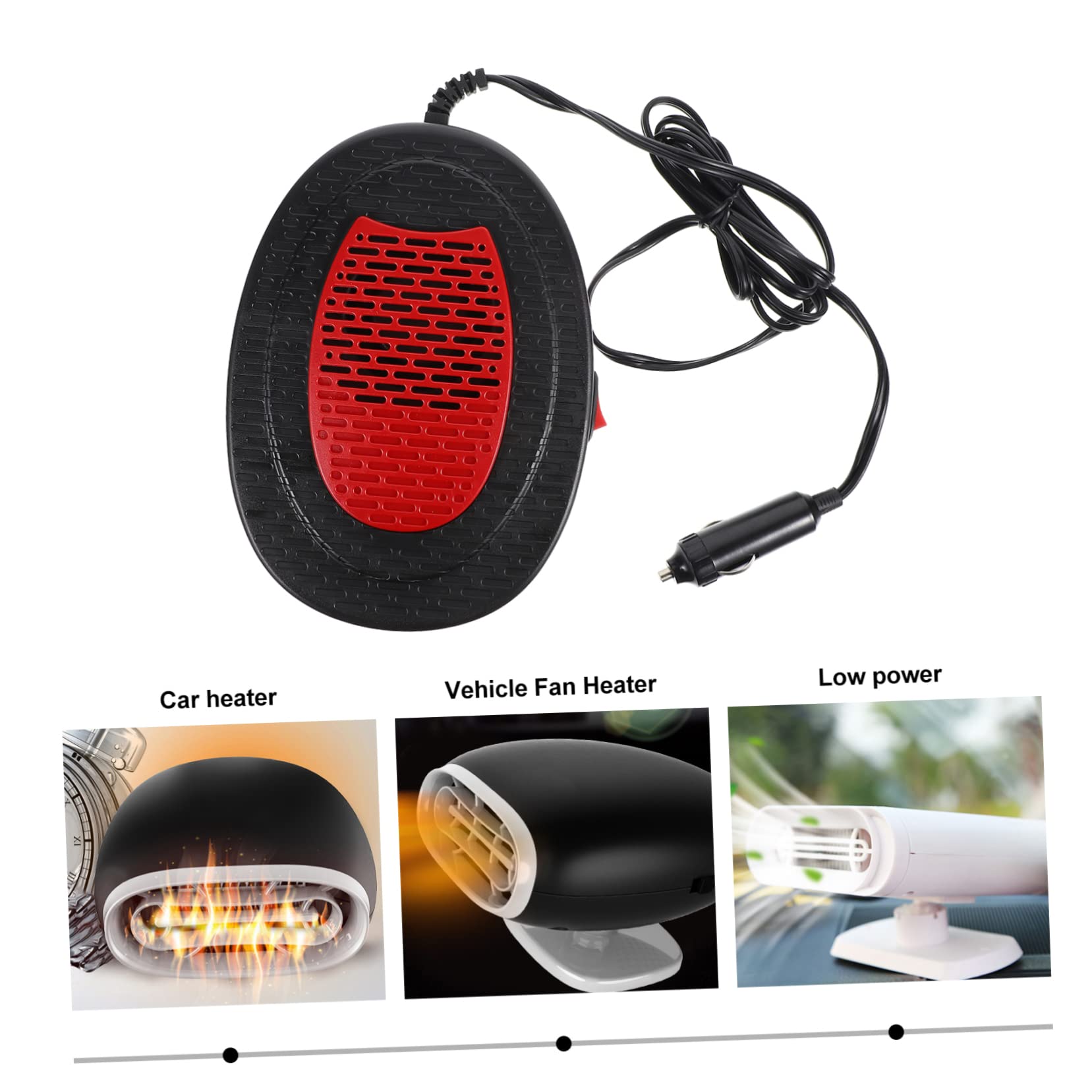 OUNONA calentador coche calefacción portátil para coche descongelador parabrisas ventiladores portátiles desempañador parabrisas coche desempañador coche auto AbS rojo