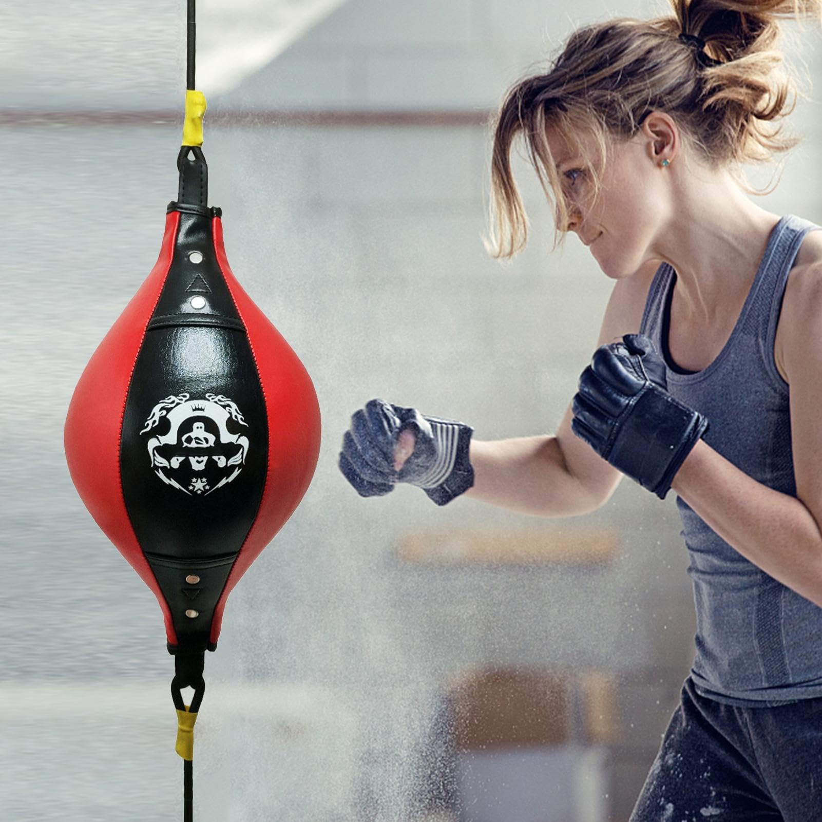 Speed Bag - Pu Leather Boxing Punching Bag | Stress Relief Punching Fitness Ball for Sports Training and Boosts Leg and Core Muscle Strength