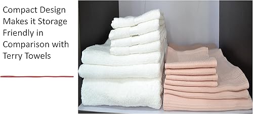 Miniatura 6 de Juego de toallas de baño de algodón orgánico con certificación GOTS, rubor perlado, súper absorbente y de secado rápido, sin suavizantes, respetuoso