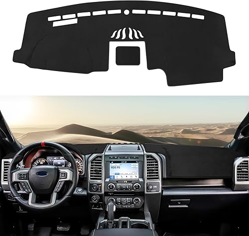 Cubierta de salpicadero para Ford F150 2015-2020, antideslizante, protector antideslumbrante, color negro