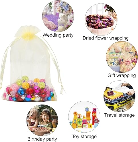 Miniatura 391 de Dealglad 100pcs Drawstring Organza bolsas de joyería caramelo para fiestas, casamientos, regalos Negro