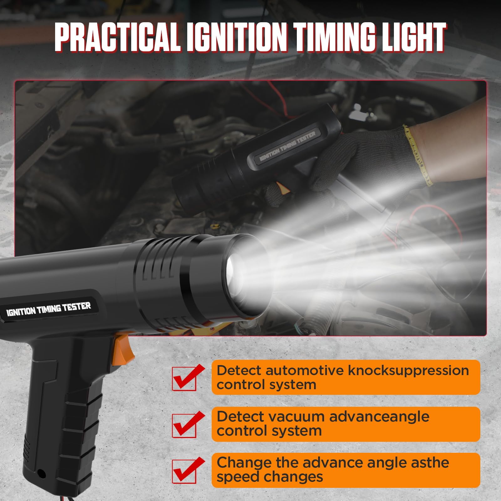 Digitale ontstekingstiminglamp, professionele 12V Automotive Digital Engine Timing Light Stroboscooplamp, draagbare inductieve timinglichtpistool voor auto, motorfiets, marine, voertuig, grasmaaier Digitale ontstekingstiminglamp, professionele 12V Automotive Digital Engine Timing Light Stroboscooplamp, draagbare inductieve timinglichtpistool voor auto, motorfiets, marine, voertuig, grasmaaier