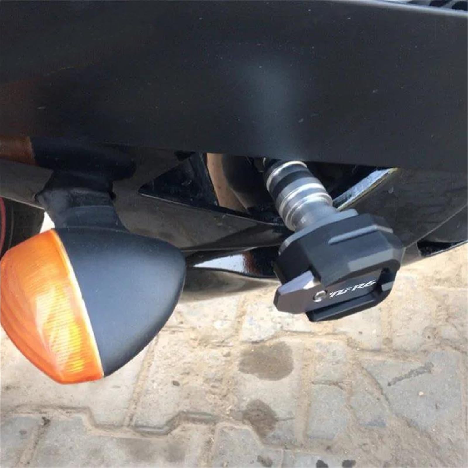 Sturzschutz Motorrad CNC Fallschutz Rahmen Slider Verkleidungsschutz Anti Crash Pad Protector Für Y&amaha YZF R6 YZFR6 2006-2016 Zubehör Sturzpads Crash Pad(SCHWARZ)