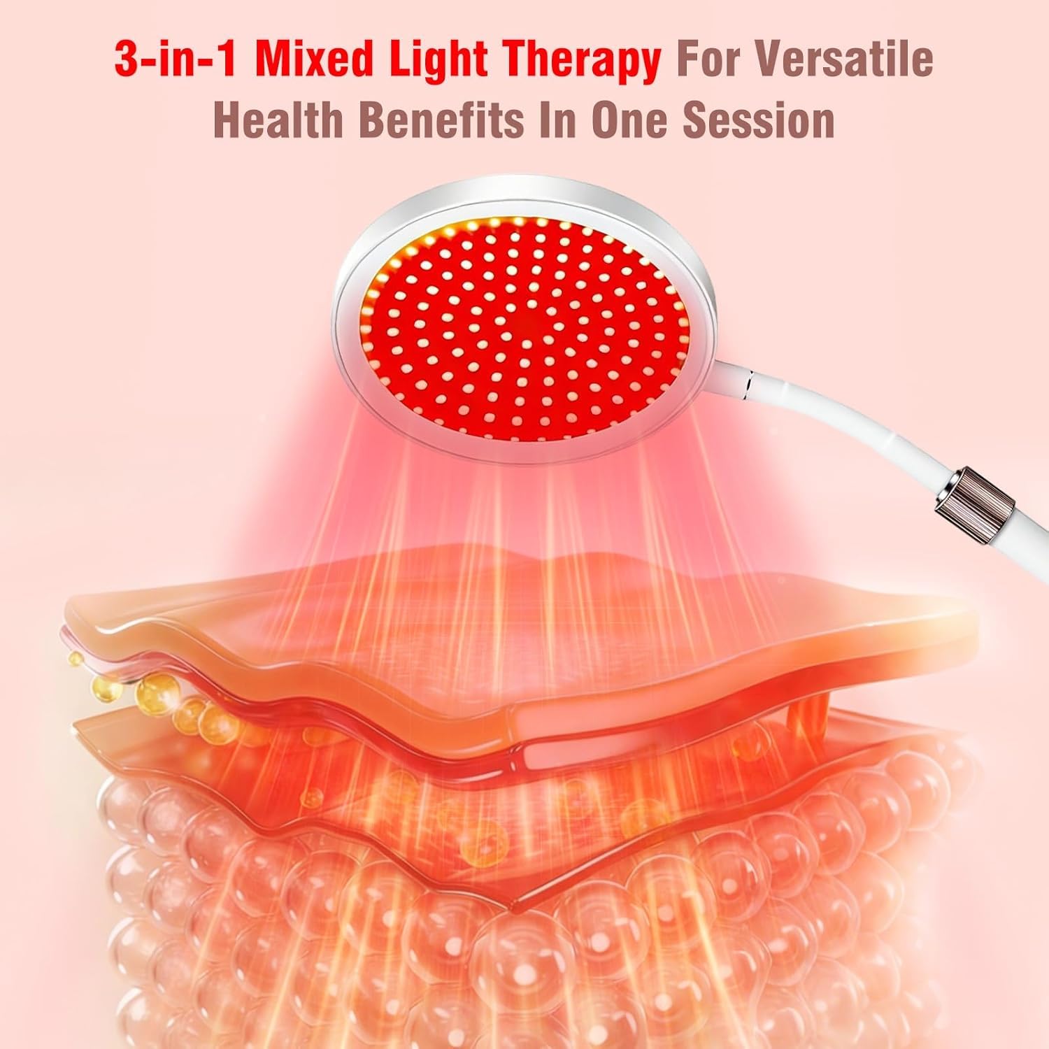 Lámpara de luz roja 9 ajustes de brillo 940 nm y 850 nm y 660 nm 3 en 1 chips de luz infrarroja con base temporizador de 15/30/45 minutos, diseño de cuello de cisne flexible, 100 luces rojas