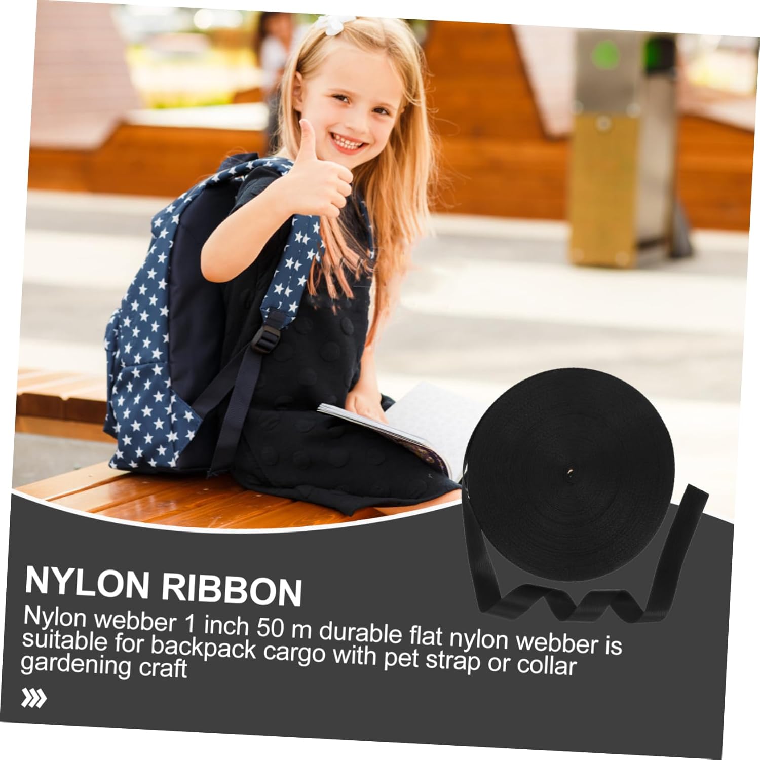 Nylon Webbing Strap for Multi-Purpose Use Wide Nylon Strap for Backpacks Pet Leashes Gardening and Crafts